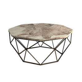 Hanah Home Mesa de centro Diamond - White Marble